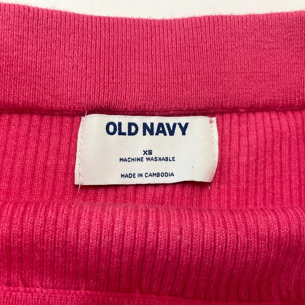 Old Navy Ribbed Knit Mini Skirt Womens XS Pink Bodycon Stretch